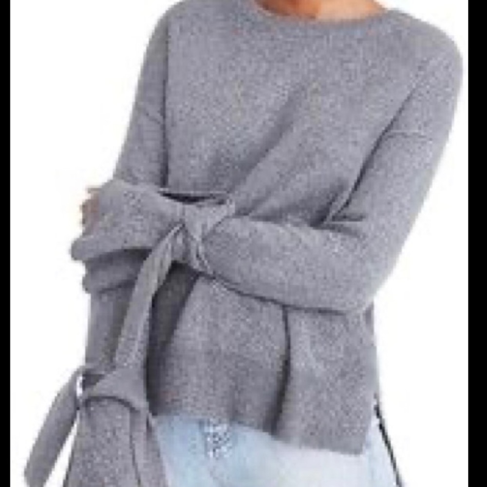 🌻 Madewell gray tie sleeve sweater